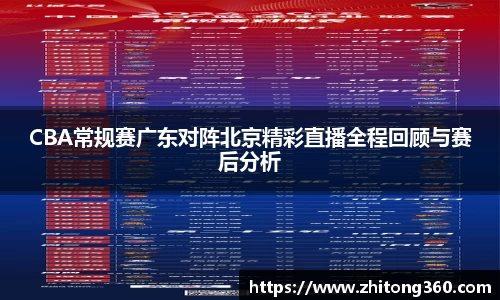 CBA常规赛广东对阵北京精彩直播全程回顾与赛后分析